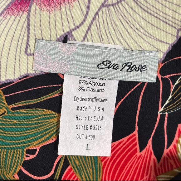 Eva Rose Fit & Flare V-Neck Front & Back Full Skirt Dress-Floral-Women Large - Picture 8 of 8